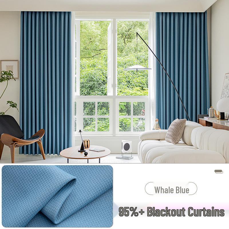 2025 Dual-Sided Blackout Curtains - Rice Grain & Pea Cotton for Living Room, Bedroom, Balcony