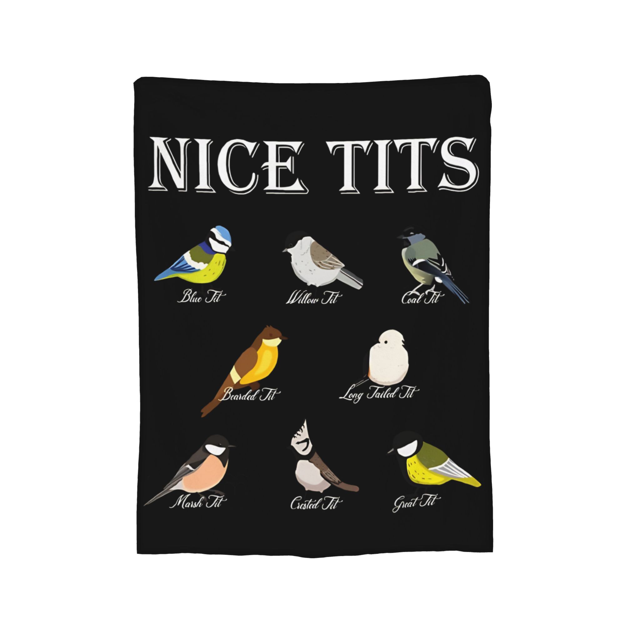 Nice Tits Funny Bird Watching, Funny Tit Birds Birdwatcher Blankets Wool Funny Soft Throw Blankets for Bedspread Summer, Size: 75*100cm, Weight: 230 GSM