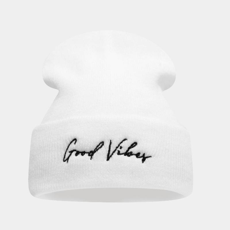 

Модная ретро вышивка букв теплая вязаная шапка от холода мужская и женская уличная спортивная и для отдыха шапка из шерсти one size fits all белый