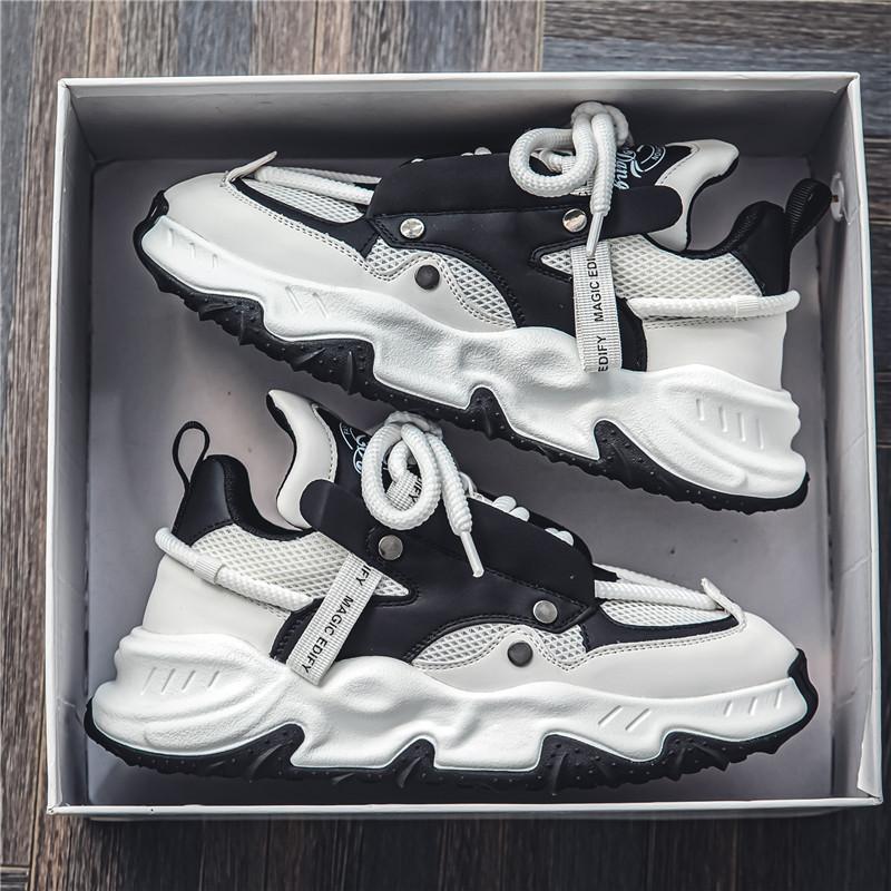 

Новые мужские кроссовки, уличные модные трендовые повседневные туфли, удобные, легкие, нескользящие, кроссовки для бега, толстая подошва, прогулочная обувь 44