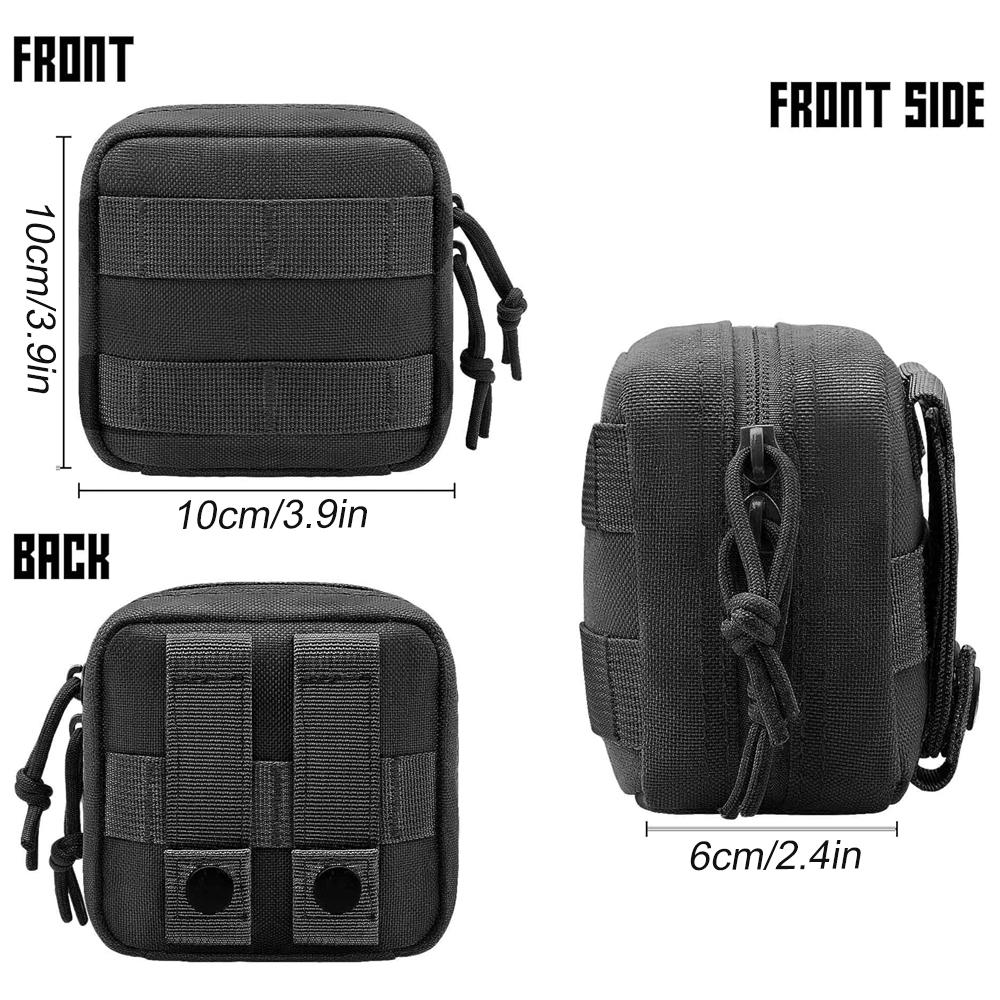 1Pcs Small Tactical Pouch Micro Utility Pouch Removable Clear ID Pocket Mini Knife Compass Flashlight Card Storage Bag Belt