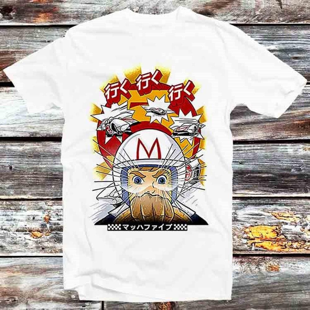 

Футболка 230GSM 100% хлопок Go Speed Racer Go японский постер специальный выпуск футболка винтажная ретро крутой подарок мужская женская унисекс мультфильм аниме топ футболка XS белый