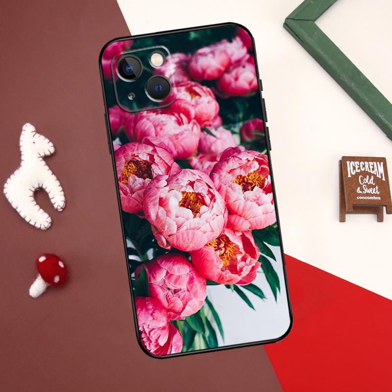 

Чехол с красивыми цветами пионов для iPhone 12, 11, 13, 14, 15 Pro Max 12 Mini 7 8 Plus X XR XS Max SE 2020, чехол для телефона iPhone 12 mini