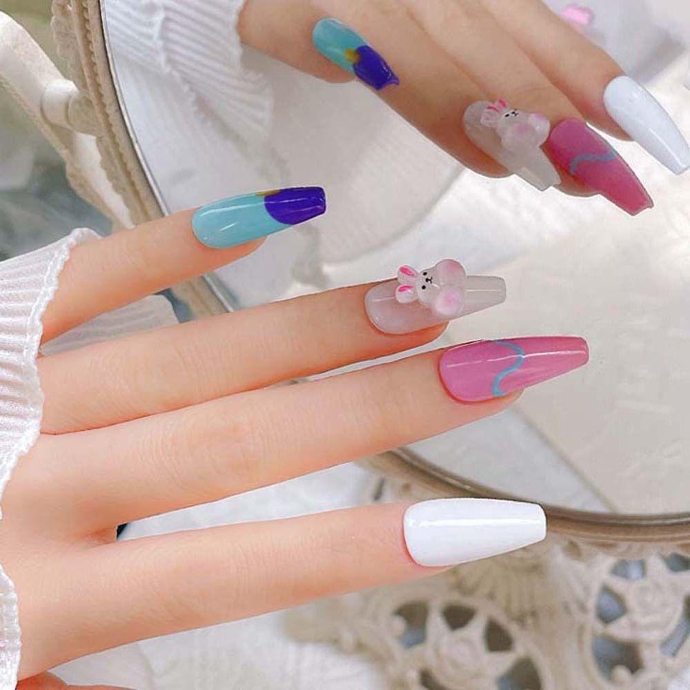 Pig Bears Animal Nail Rhinestones Cartoon Nail Drills Cartoon Nail Decorations 3D Nail Jewelry