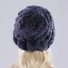 Hot Sell Women Winter Knitted Real Rex Rabbit Fur Hat Fluffy Natural Rex Rabbit Fur Cap Lady Good Elastic Genuine Fur Hats