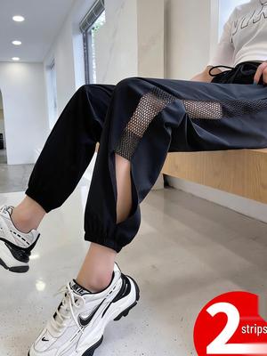 2026 Women's Ice Silk Quick-Dry Seven-Point Sports Pants: Summer Slimming, Anti-Mosquito, Casual Fit