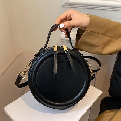Damentasche Sommer Neue süße Mädchenserie Kleine runde Tasche einfarbige Fäden Kleine Tasche Einzelne Schultertasche Umhängetasche