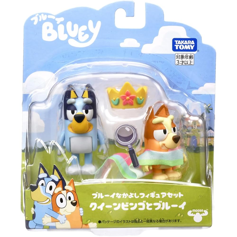 Takara Tomy Bluey Figure Set Queen Bingo and Bluey 2 Pack Collectible Toys