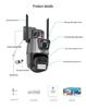 P11 Dual Lens 4G WiFi PTZ Outdoor Surveillance Camera with Dual Antennas and Dual Screens