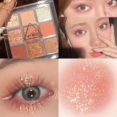 Nine Color Eyeshadow Palette Glitter Pearl Toning and Brightening Natural Long-lasting Waterproof Student Makeup Eyeshadow Palette Makeup
