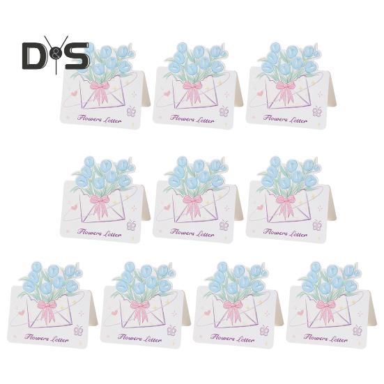 10 Pcs Floral Greeting Cards Handmade Flower Bouquets Blank Card for Mother's Day Valentine's Day Birthday Gift