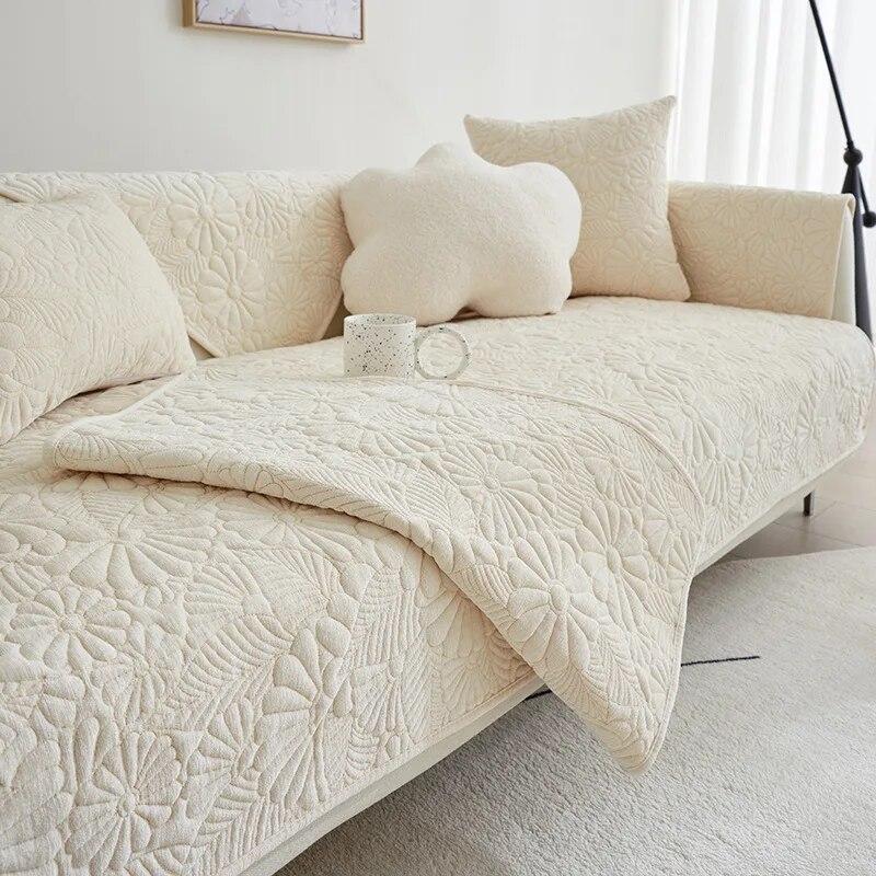 Universal Sofa Towel Non-Slip Couch Cushion Cover for Living Room Multi-sizes Chenille Chaise Lounge Sofa Mat Four Seasons