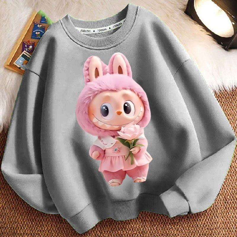 Kinder Mode Kapuzenpullover, Rundhals Langarm Locker geschnittene Jacken für Jungen und Mädchen im Frühling und Herbst