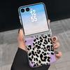 With Hinge Magnetic Phone Case For Samsung Z Flip 8 7 FE 6 5 4 Creative Leopard Print Hard Folding Phone Cover For Galaxy Z Flip8 Flip7 Flip6