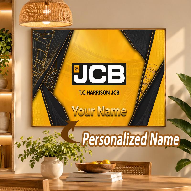 Custom Name JCB 5D Diamond Painting Personalized Full Drill Diamond Art Kit Gift