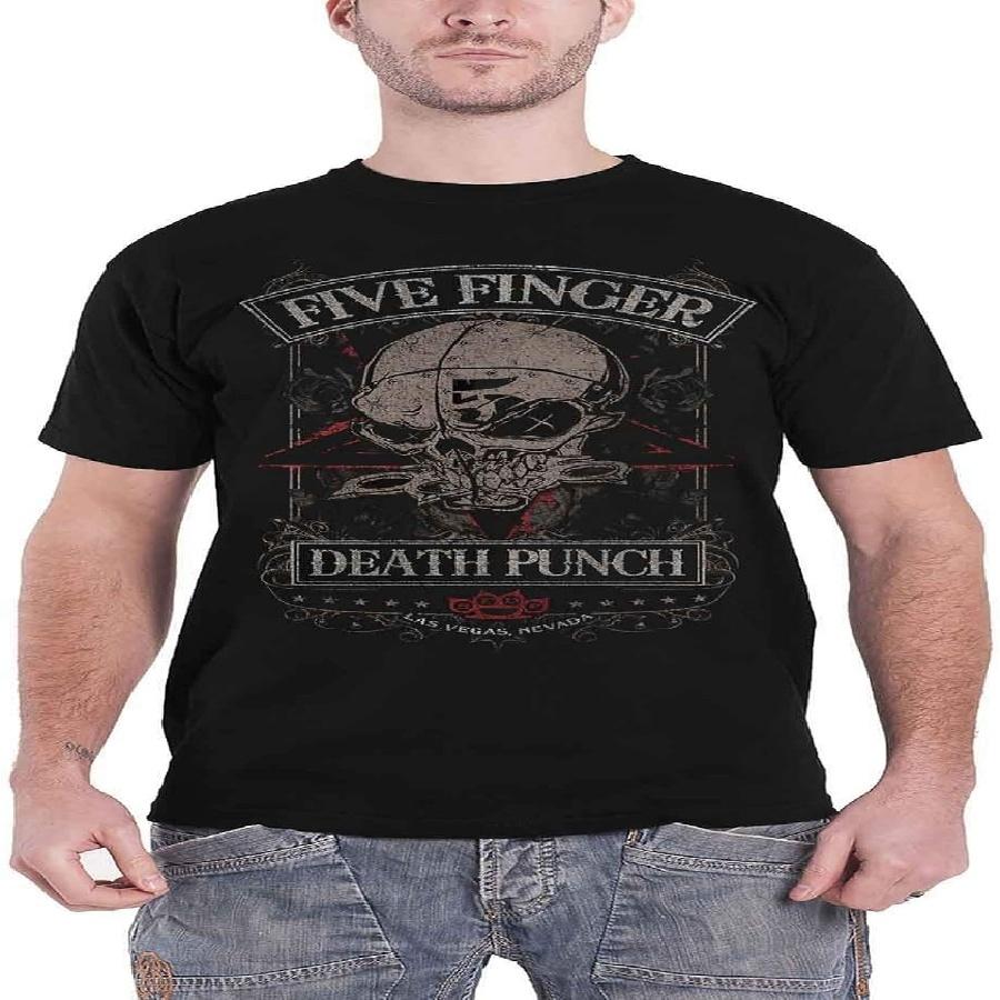 Five Finger Death Punch T Shirt Wicked Band Logo Official Mens Black Size S XXXXXL чёрный