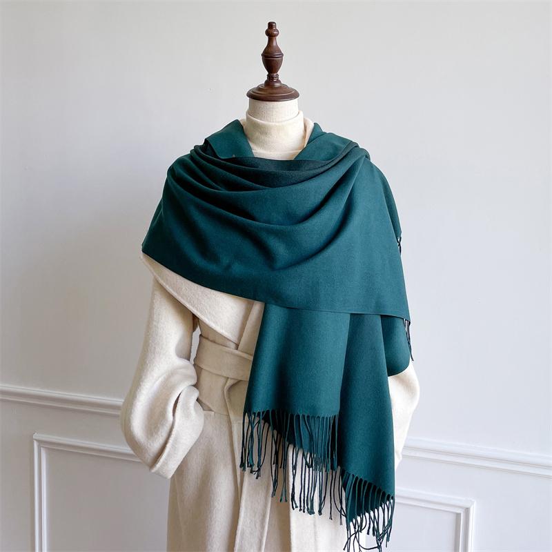 Luxury Winter Cashmere Scarf Women Gradient Handkerchief Warm Pashmina Female Shawl Wrap Soft Pareo Bufanda Winter Hijabs Stole