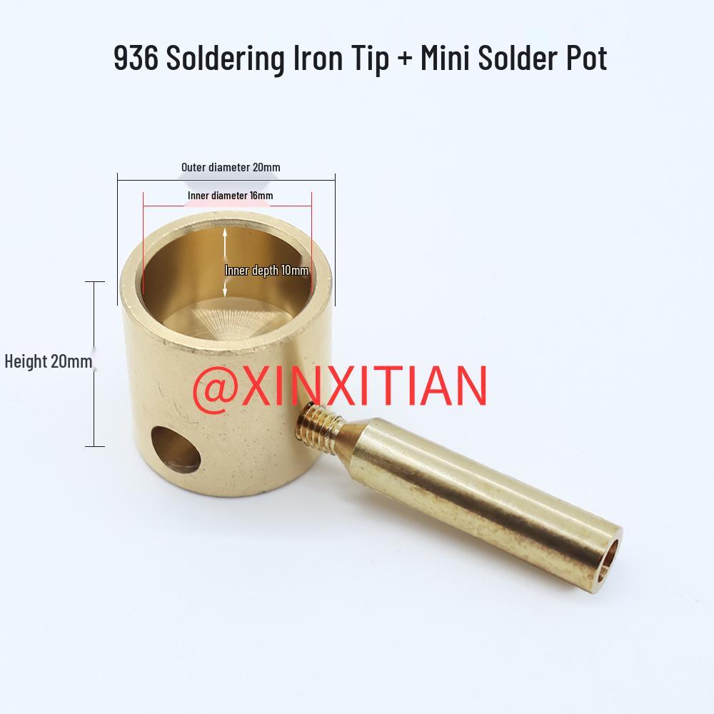 Mini Brass Pot Tin Furnace with Soldering Station & Accessories (T12/JBC245/936/907)