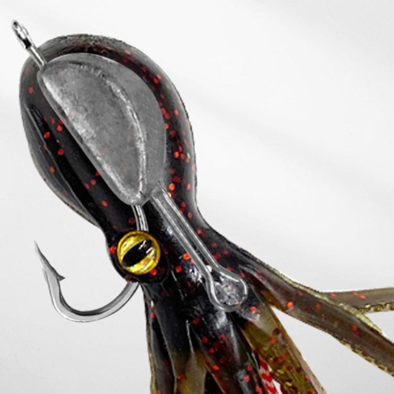 Blæksprutte Fiskesluk 19G Dobbeltkrog Kunstig Silikone Bløde Agn Treble Jig Synkende Blæksprutte Swimbaits Til Aborre Ørred Shad