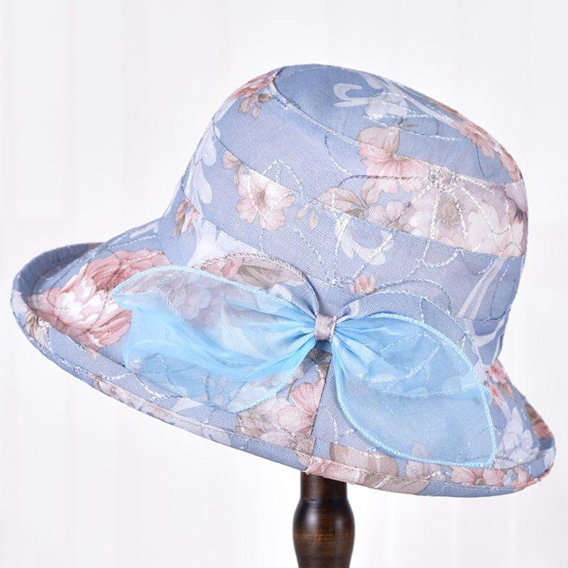Spring and Autumn Middle-aged and Elderly Hats Women s Autumn Middle-aged Fashion Hats Mom Cloth Hats Spring and Autumn Women s Hats Sunshade one size fits all (adjustable) синий