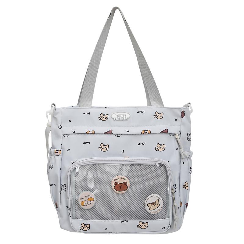 Прозрачная большая вместительная сумка-тоут женская сумка через плечо с мультяшным — фото 20