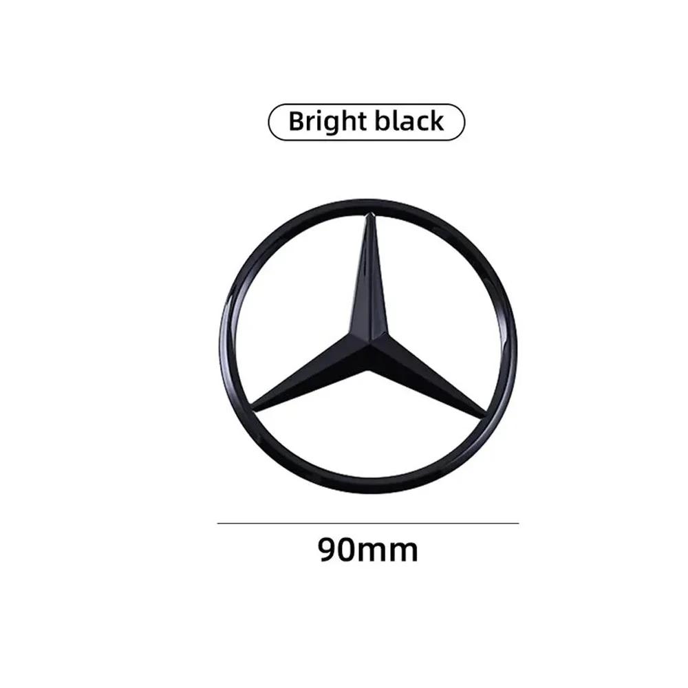 Adesivo de Carro Quente 90mm ABS Cromado Preto Logo Emblema Mercedes Estrela Traseira Para Mercedes Benz W203 W206 W212 X253 W167 W166 W247