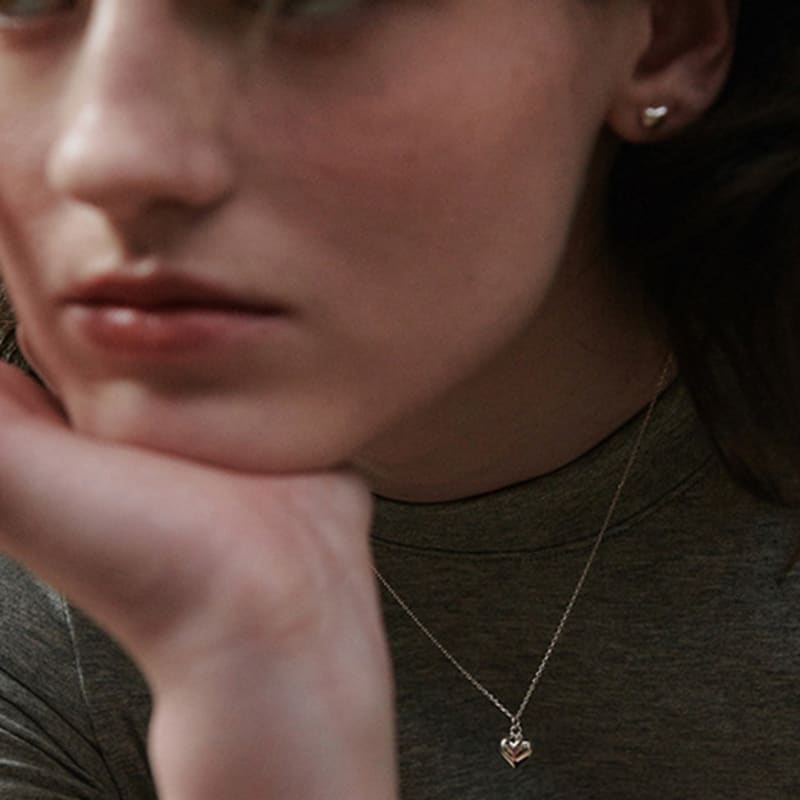 Verte [925 Silver] Un.silver.10 / Full Heart Necklace (10mm)(silver)