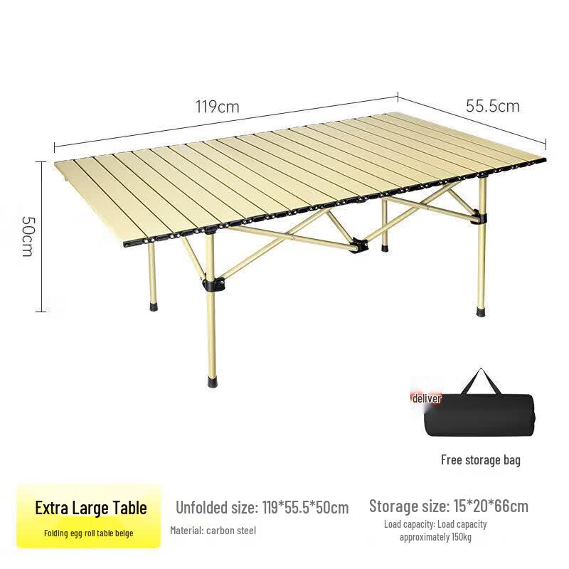 Ultra-light Beige Outdoor Folding Camping Table