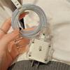 Cute 3D Metal Tulip Glitter USB Cable Protector Cover for IPhone 15 14 13 18W-20W Data Line Bite Head Cord Fast Charging Case