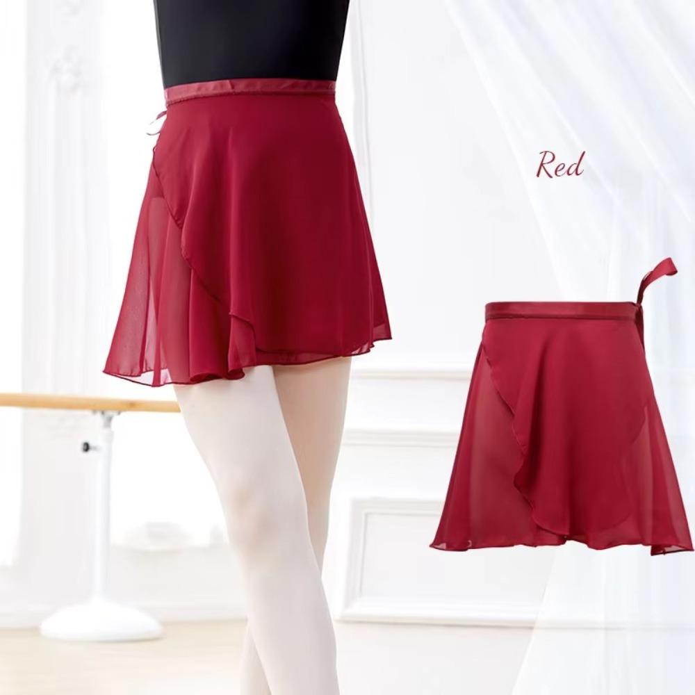 New Lace-up Ballet Skirts Chiffon Solid Color Leotards Skirt Dance Skirts Women
