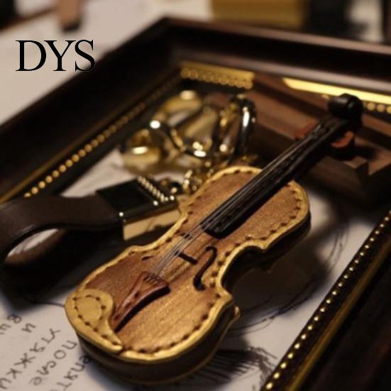 Reusable Decorative Pendant Retro Cello Keychain, Faux Leather Charm with Key Ring, Stylish Instrument Keychain Players for Car Home Keys, Music Lover