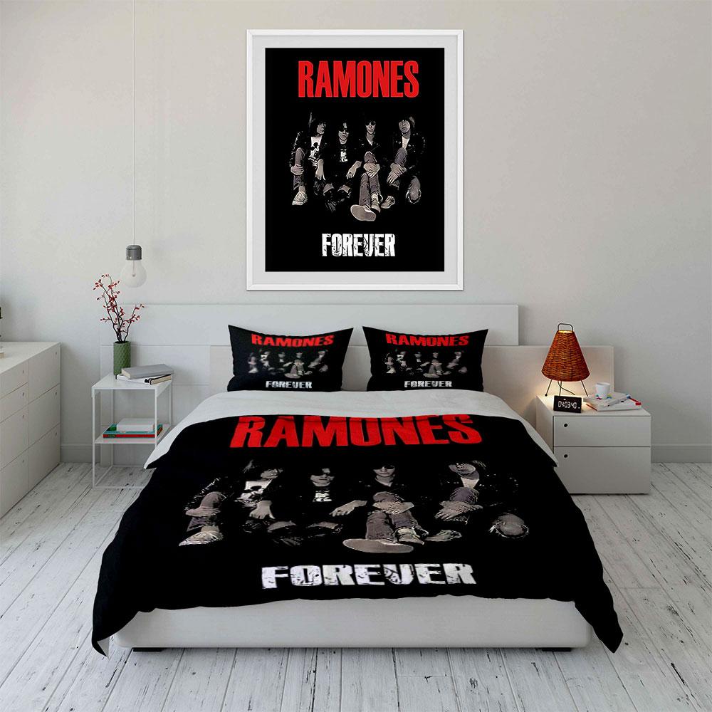 Ramones Band Graphic Print Bedding Duvet Cover Set Duvet Cover Pillowcases (1*Duvet Cover 2*Pillowcases, without duvet insert)