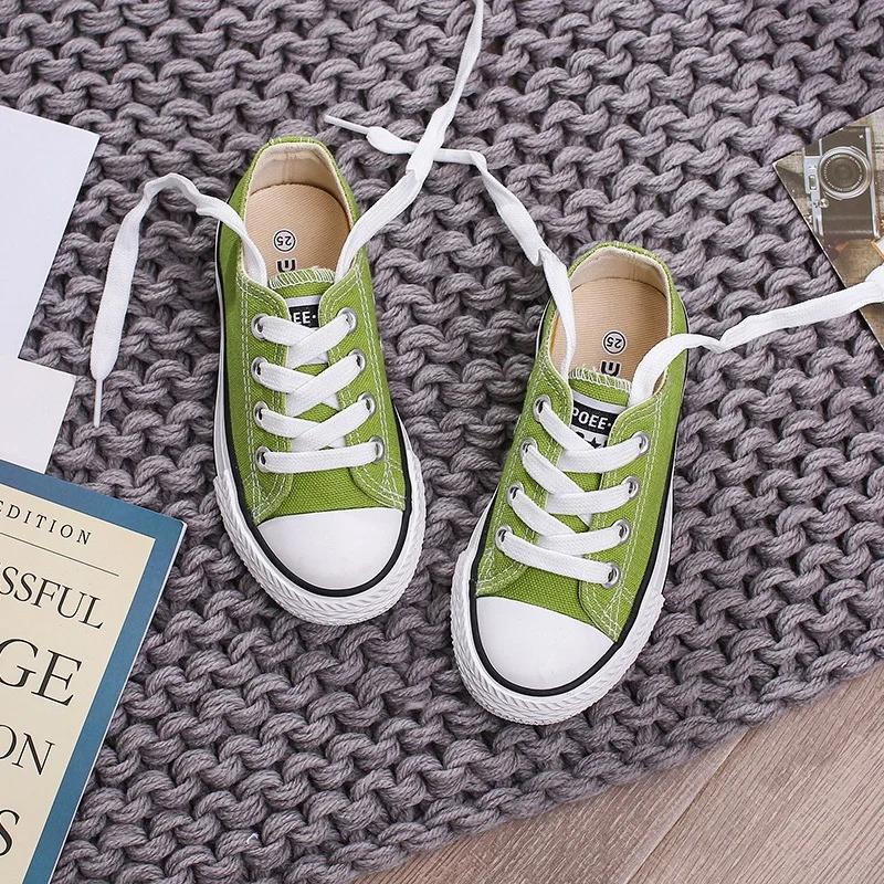 Children's Canvas Shoes for Girls  Boys able Candy-Colored Casual Shoes Kids' Sneakers Student Low-Top Boots Comfortable