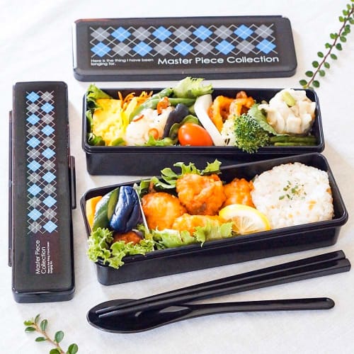 Skater Lunch Box 2 Tiers with Silicone Inner Lid 900ml Large Capacity Lunch Box Masterpiece Black for Men Made In Japan SSLW9