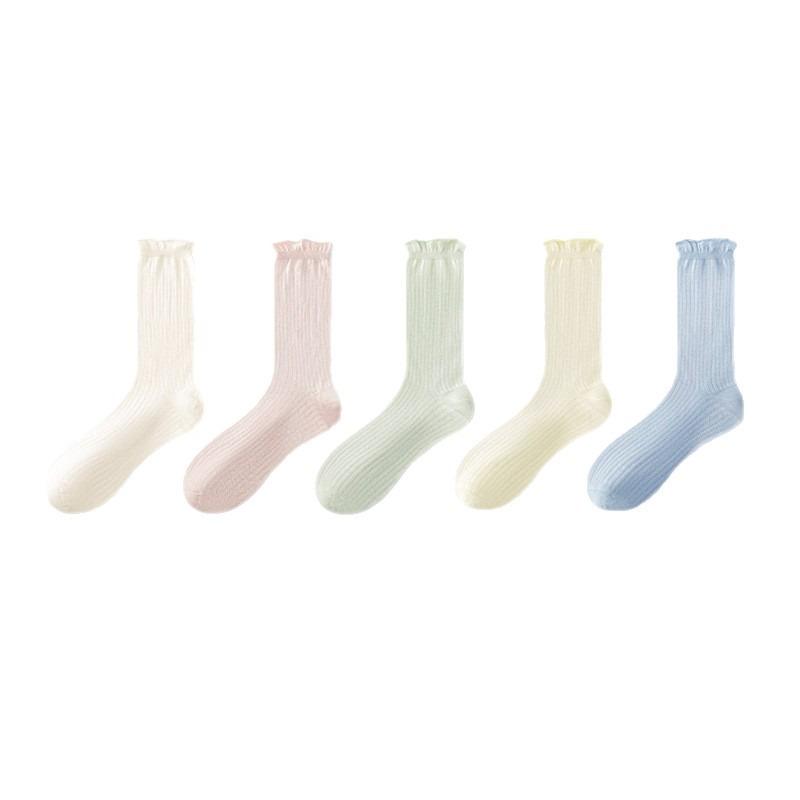 Dopamine Pile Pile Socks for Women, Summer Thin, Long, Antibacterial, Breathable, Cool, Ballet-style Modal Long Socks