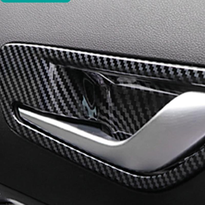 Abaiwai Car Inner Door Handle Bowl Panel 3d Trim Abs Carbon Fiber Parts For Hyundai Tucson Nx4    Hybrid N Line