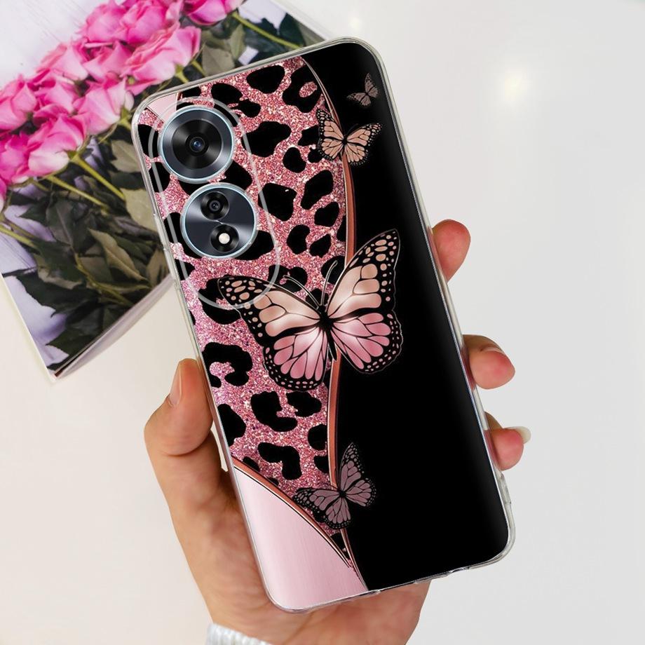 For OPPO A60 Case CPH2631 Phone Coque Transparent Slim Soft Silicone Back Cover oppoA60 A 60 Funda Flower Butterfly Love Heart