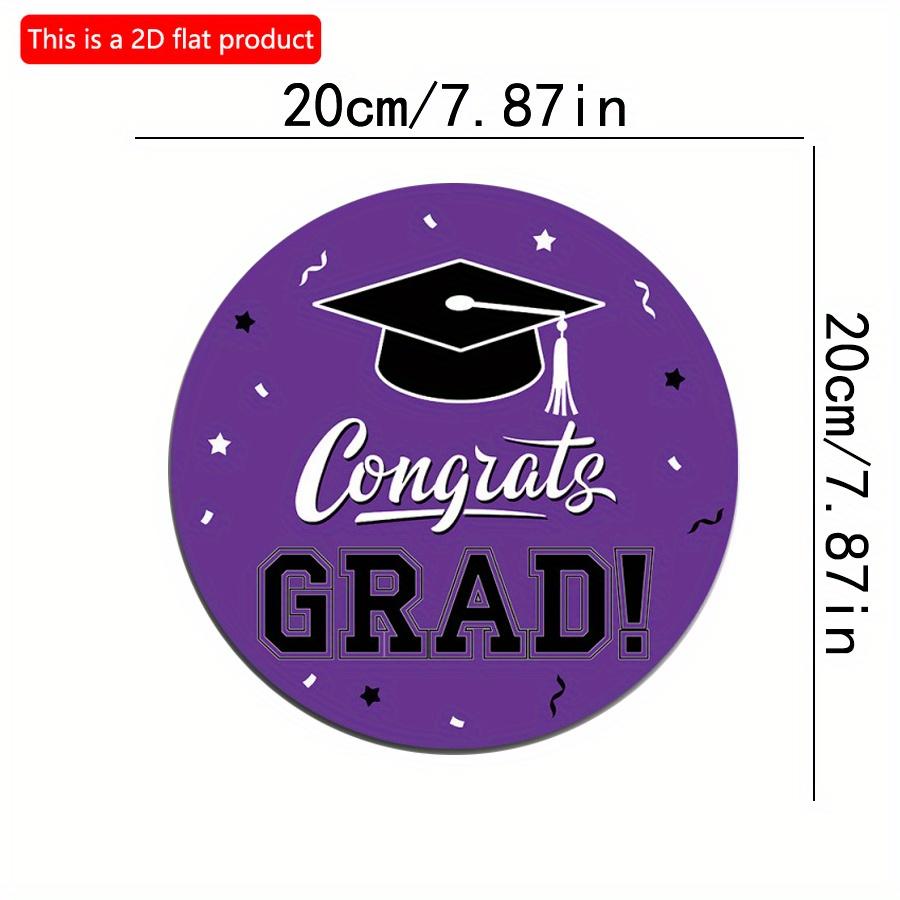 

2D плоский 20*20 см 1 шт. Простой и атмосферный стиль Фиолетовый Выпускной Настенный Декор, узор в виде шапочки бакалавра, высокое качество Круглые Деревянные Художественные Таблички Знак 20*20cm