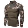 Herr Outdoor Stretch Fitness Kamouflage Långärmad T-shirt Herr T-shirt