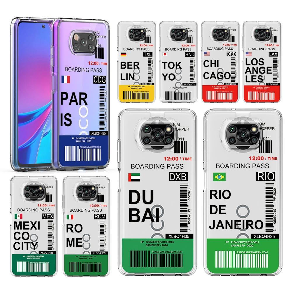 Phone Case For Xiaomi Poco X6 X5 NFC X3 F6 F5 Pro F4 F3 M3 14 13T 12T 12 13 Lite 11 5G Cover World City Travel Ticket New York