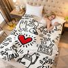 Knee Fashion Blanket Throw Fashion Blankets for Winter Microfiber Oversized Baby Lightweight Fleece Bed Decoration S-harings-graffiti-keiths