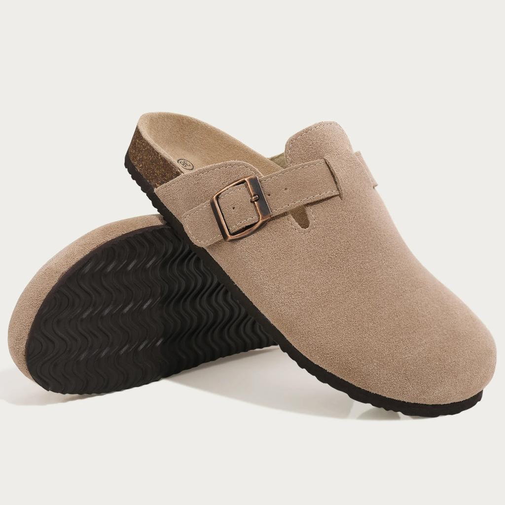 Fashion Crestar Cork Suede Mules Slippers For Women Fashion Men Clogs Shoes Classic Cork Antislip Outdoor Slippers With Arch Support