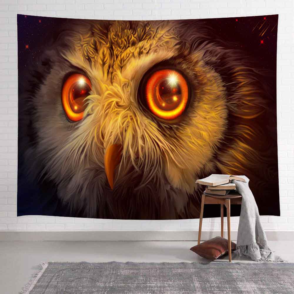 

Simsant триповый психоделический гобелен с совой Зачарованный лесной замок художественный настенный гобелен для гостиной домашний декор 100X75CM