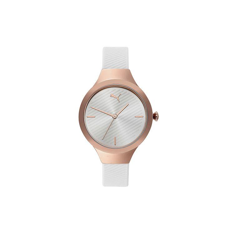 Puma Quartz Watch Silicone Strap White Dial Women watches P1018 White