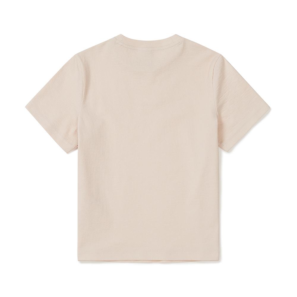 [Snowpeak] Ribbed Women's Regular Fit Short-Sleeve T-shirt Light Coral (S25MWFTS39)