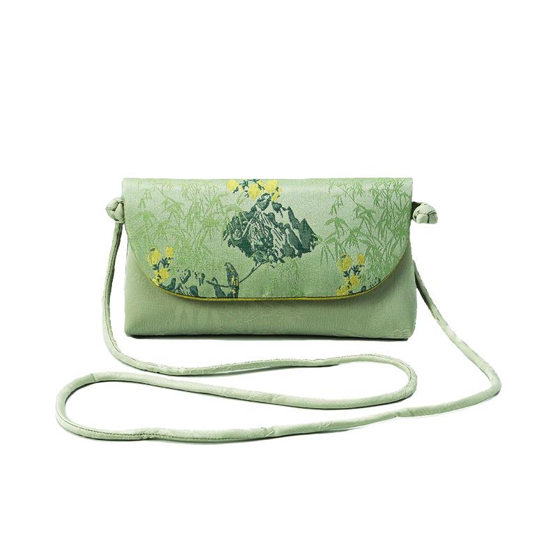 Xiangyunsha Crossbody Bag: New Chinese Style Mulberry Silk and Song Brocade Phone and Shoulder Bag