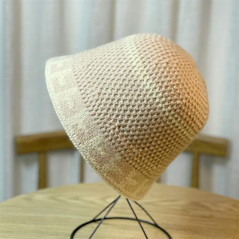 Korean Crochet Woolen Hat Womens Autumn And Winter Color Knitted Hat Fisherman