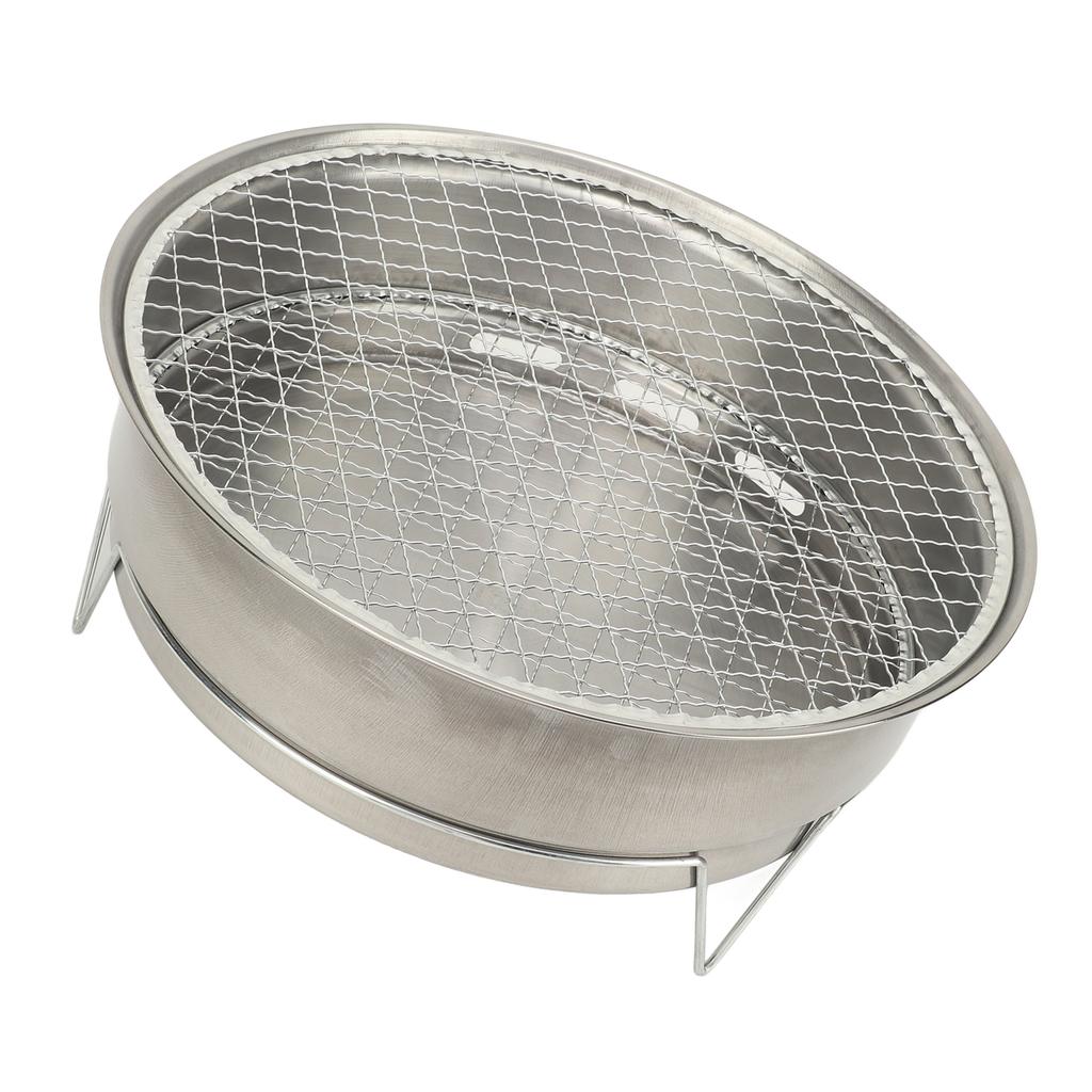 Tragbarer runder Holzkohlegrill Multifunktionaler kompakter Holzkohleofen für Picknick Camping