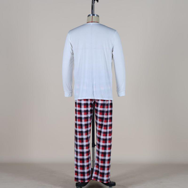 2025 Vánoční pyžamový set pro rodiče a děti s potiskem losa - Dlouhý rukáv Podzim/Zima Rodinné domácí oblečení