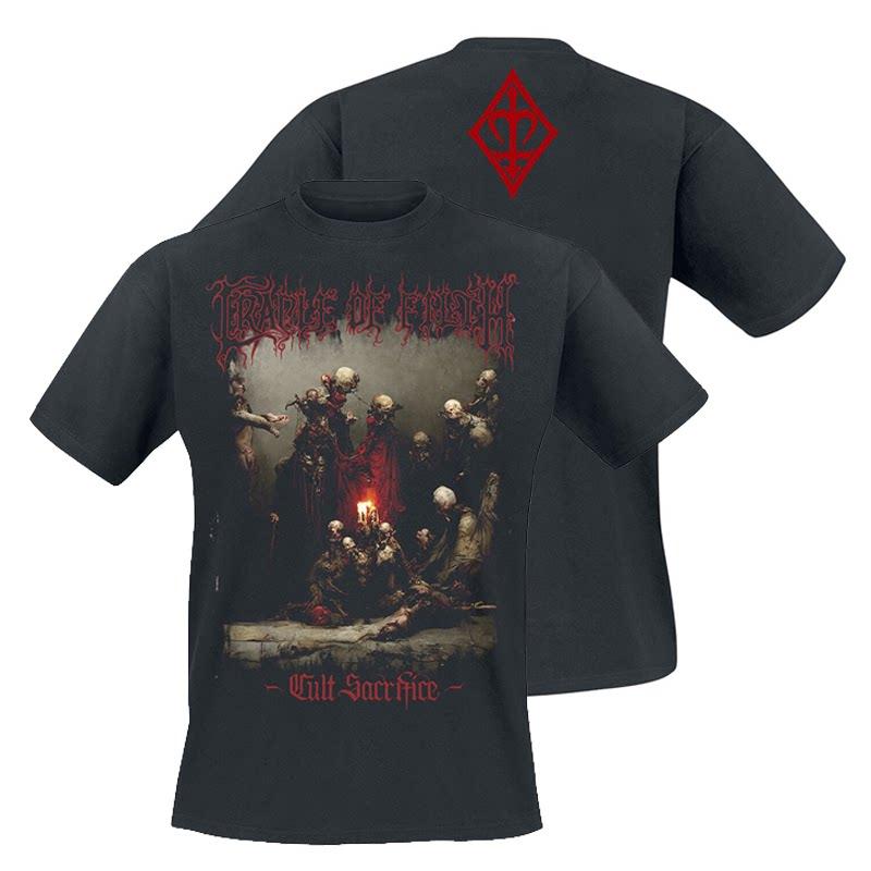 Retro Cradle of Filth Band's Extreme Gothic Black Metal Rock Dark American Short-sleeved T-shirt